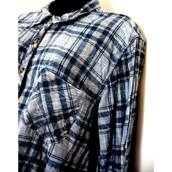 Maurice's  Blue&White Plaid Embellished,L/S Shirt Size 2X - Picture 6 of 13